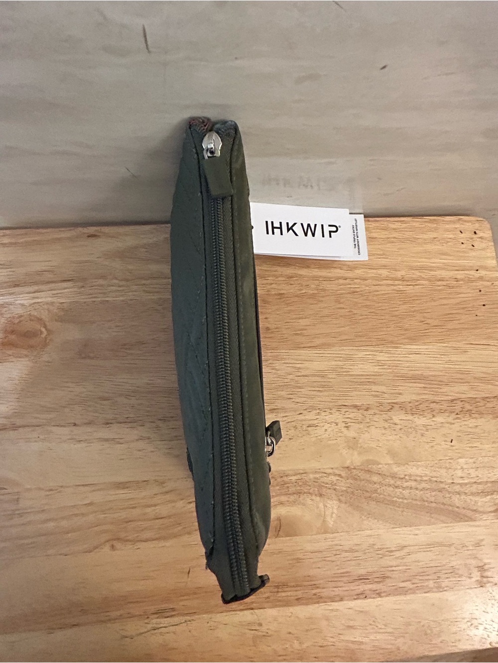 NWT- IHKWIP Triple Quilted Crossbody with Wristlet Strap Military Olive, Bag - Picture 8 of 16